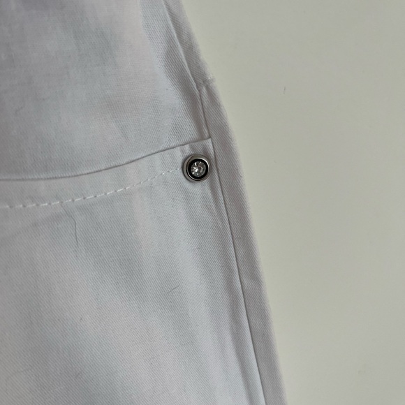 Miss look cotton blend Women's White straight leg pants size Large - Picture 3 of 6
